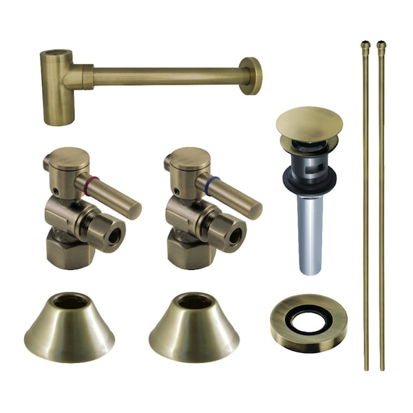 Kingston Brass CC43103DLVOKB30 Plumbing Sink Trim Kit with Bottle Trap and Overflow Drain, Antique Brass CC43103DLVOKB30 - main